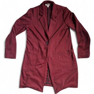 Philosophy Red and Black Houndstooth Blazer